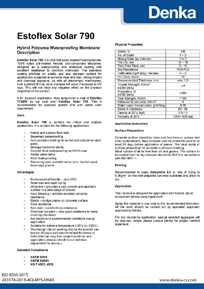 Estoflex Solar 790 - Data Sheet - HK2203